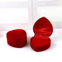 red engagement heart shape ring box wedding earring store jewelry display valentines day gift