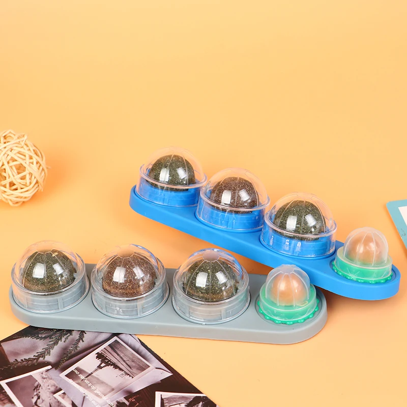 4pcs Catnip Ball Set Cat Treat Toys Snack Self-Adhesive Rotated Cats Wall Mount Molar Teething Toy For | Дом и сад