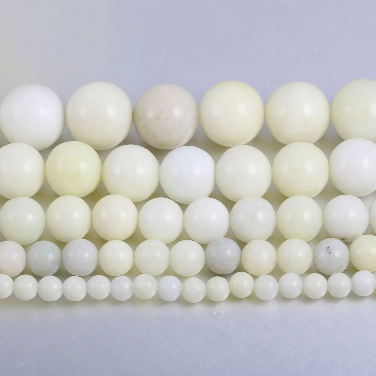 Бусины из натурального камня круглые нефритовые бусины цвета слоновой кости для