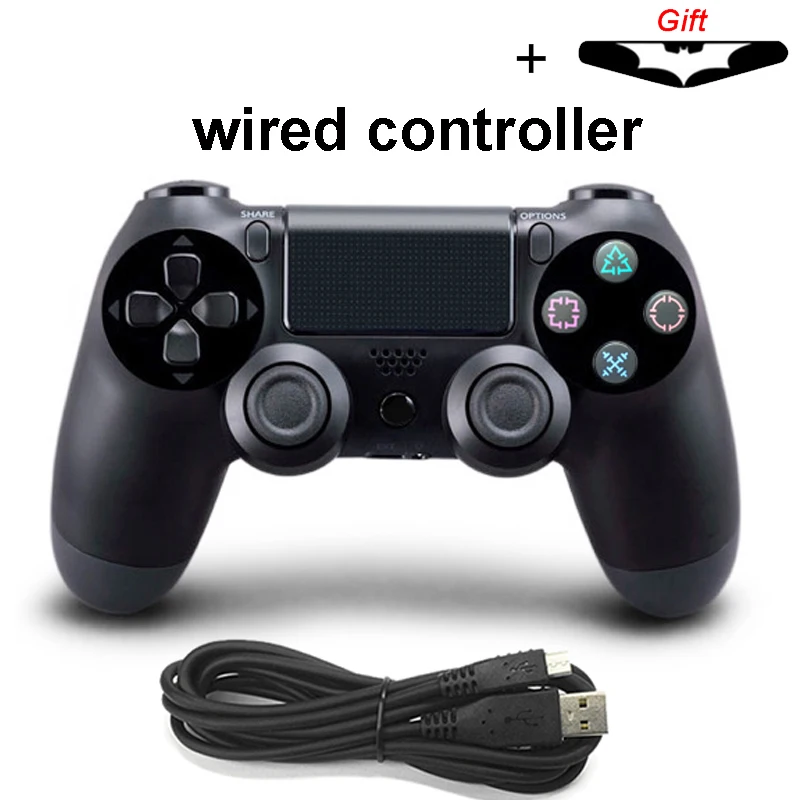 wired Black Bluetooth беспроводной/проводной джойстик для PS4 контроллер подходит для mando ps4 консоль для Playstation Dualshock 4 геймпад для PS3 - Цвет: wired Black