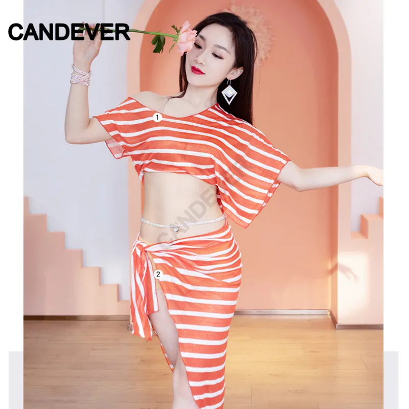 Сексуальный комплект для взрослых восточных танцев живота танца топ в полоску и