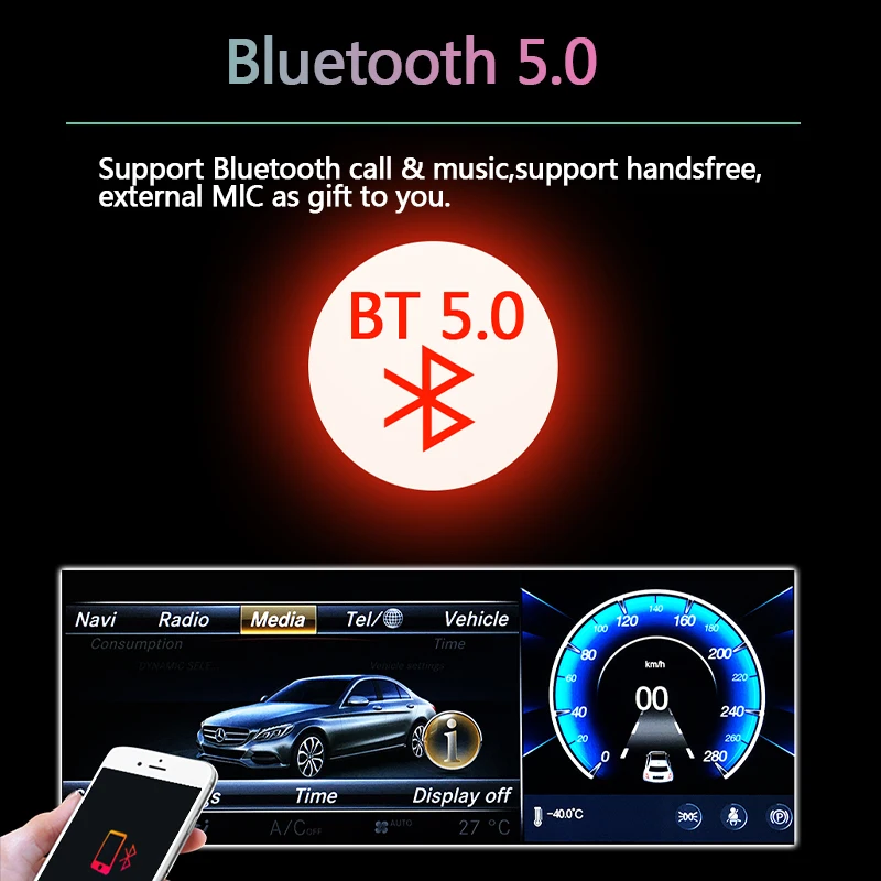 Автомагнитола Kaudiony на Android 11 мультимедийный проигрыватель с GPS-навигацией 4G DSP