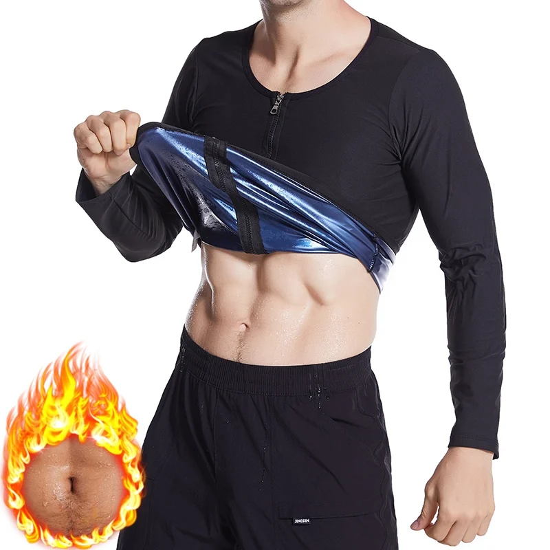 

Sauna Sweat Vest Men Zipper Workout Tank Top Waist Trainer Corset Slimming Body Shaper Shirt Weight Loss Fat Burner Dropshoping