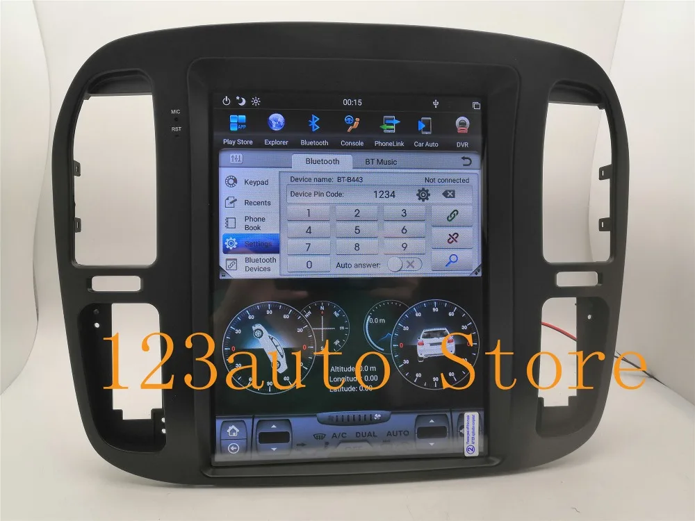 12,1 дюймов вертикальный PX6 Tesla стиль Android 8,1 автомобильный DVD gps навигационный плеер для TOYOTA LAND CRUISER LC100 LEXUS LX470 1999-2002