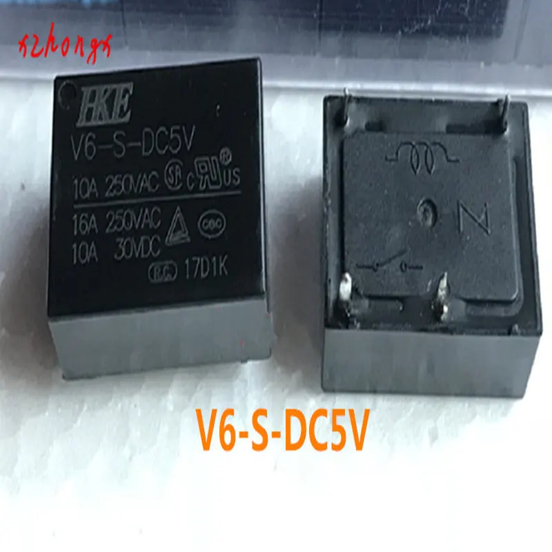 HKE V6-S-DC5V V6-S-DC12V V6-S-DC24V 4PINS 10A 5VDC 12VDC 24VDC Power Relay