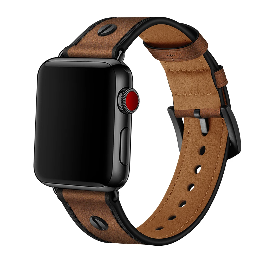 Кожаный ремешок для Apple watch 44 мм 40 iWatch 38 42 класс часов Браслет 5 6 SE 4 3 2 1 | Наручные