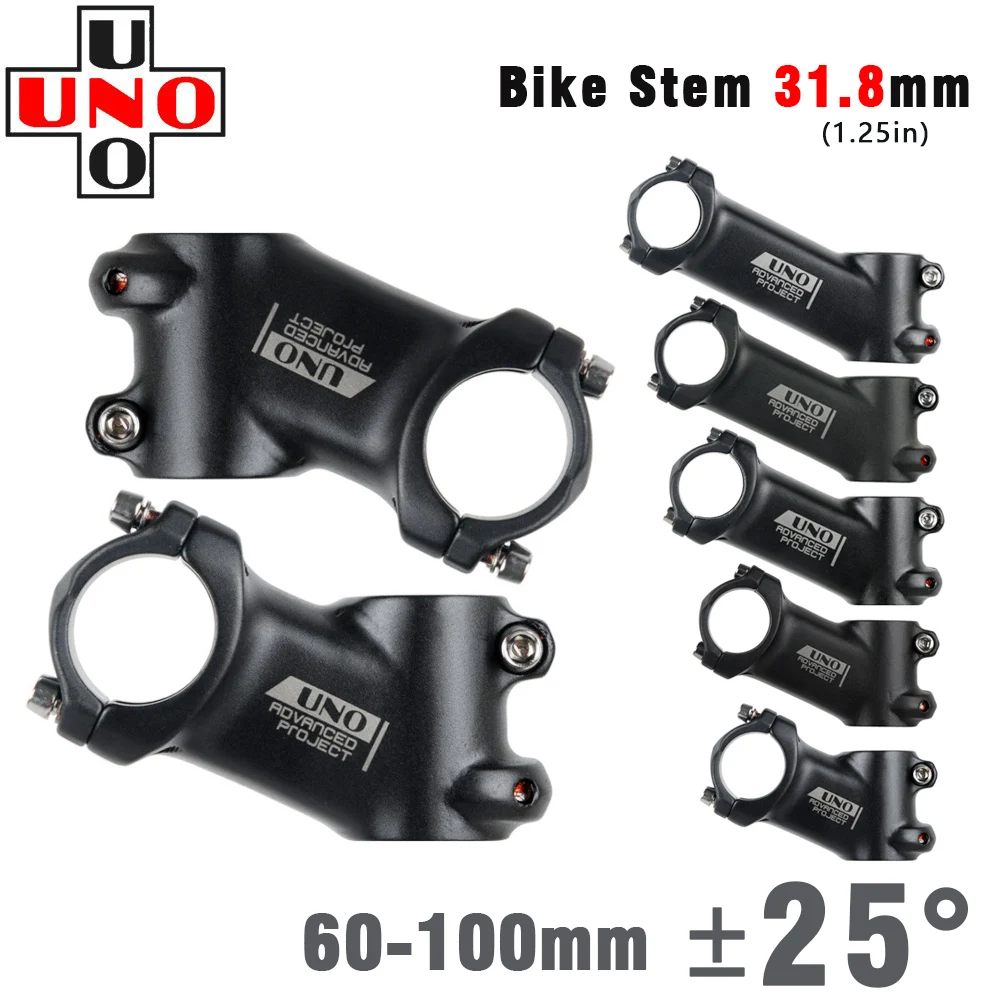 

UNO Bike Stem 25 Degree 1.25in Mountain Road UltraLight Bicycle Stem 70 80 90 100 mm Mtb Handlebar accessories