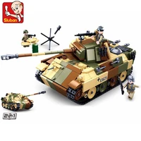 725pcs army ww2 military panther medium tank model building blocks sets figures weapon war bricks educational toys for children