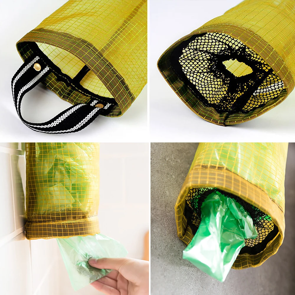 

Home Grocery Bag Holder Wall Mount Plastic Bag Holder Dispenser Hanging Storage Trash Garbage Bag Kitchen Garbage Organizer