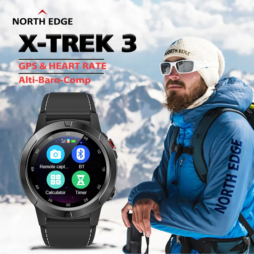 Оригинальные Смарт часы North EDGE с GPS мужские умные измерением пульса и шагомером