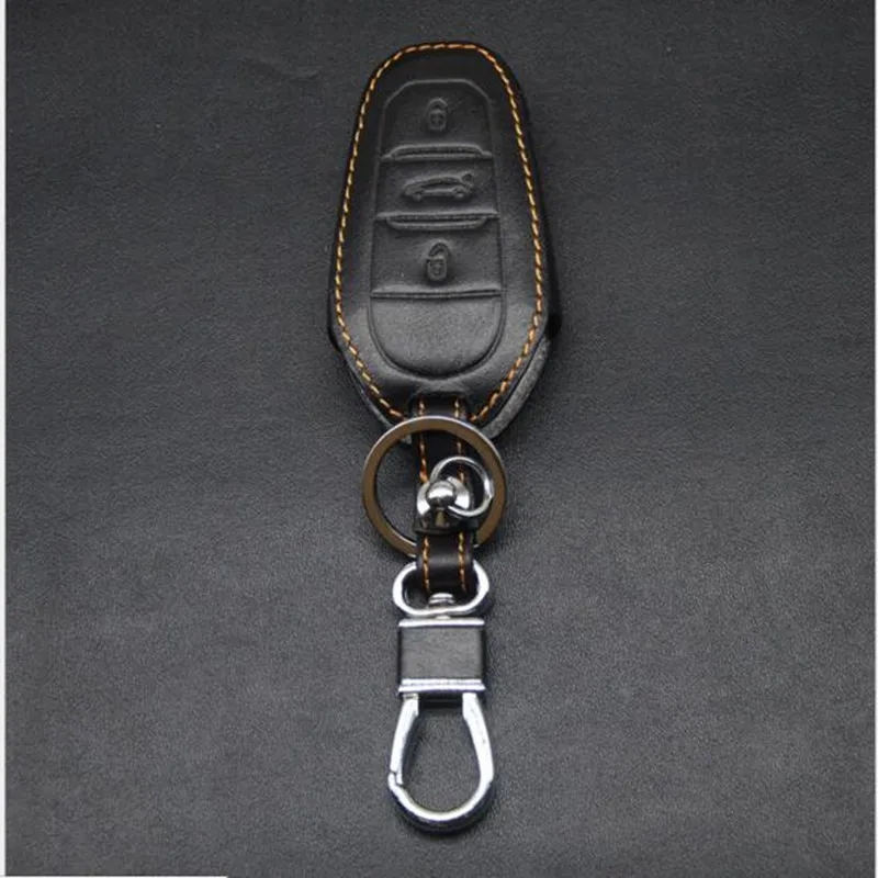 

2017 Remote Car key Case Cover For Citroen C4L DS5 DS6 DS5LS 3 Buttons Smart key chian key case key rings car accessories