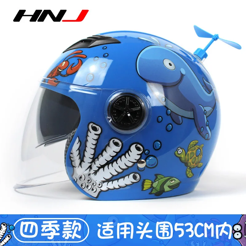 Шлем HNJ детский серый на батарейках Электрический мотошлем для мальчиков и