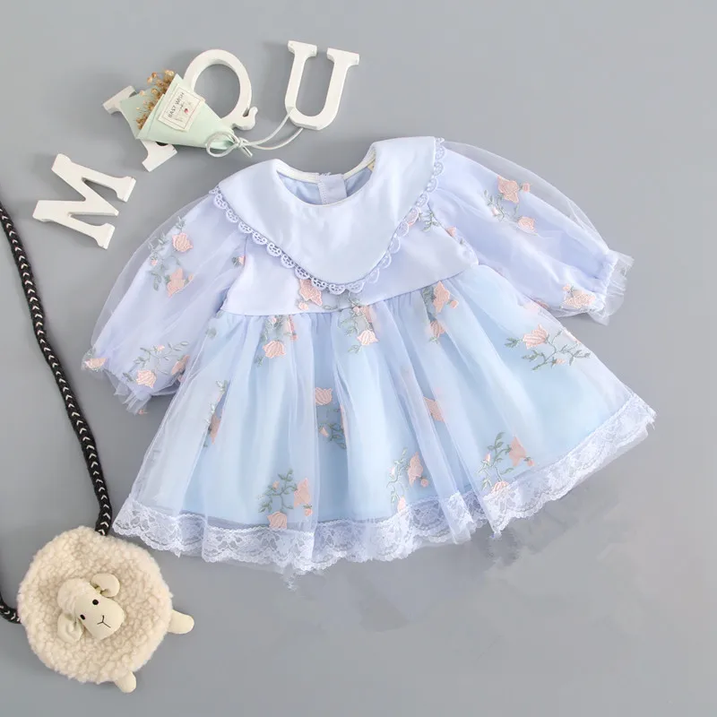 

Infant Girls Princess Dress Embroidery Baby Christening Baptism Birthday Wedding Party Cute Clothes Ball Gown 0-3Y