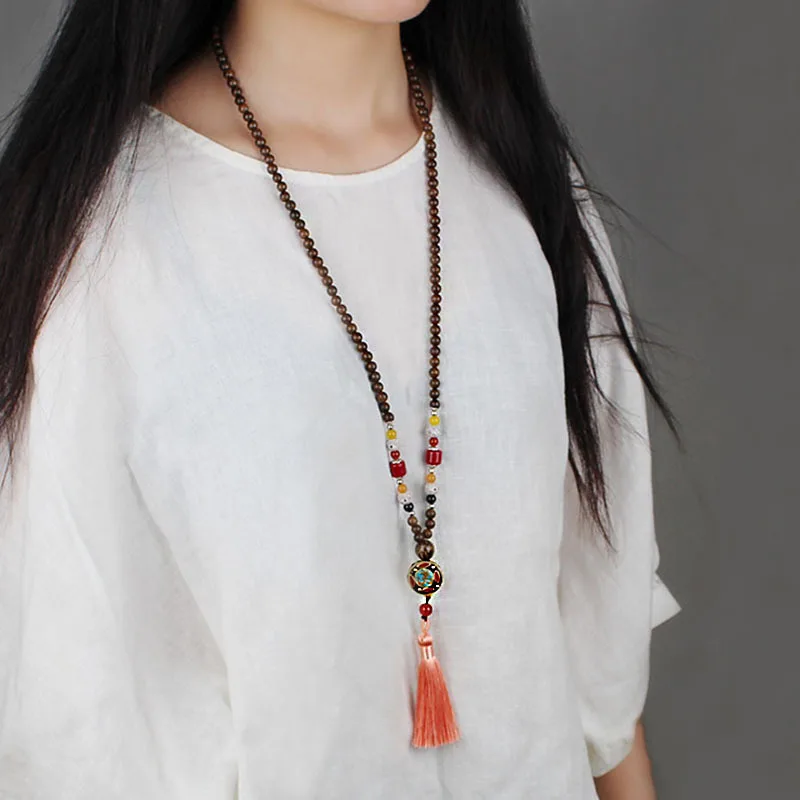 Новинка Ретро кисти в этническом стиле кулон из натурального камня деревянные