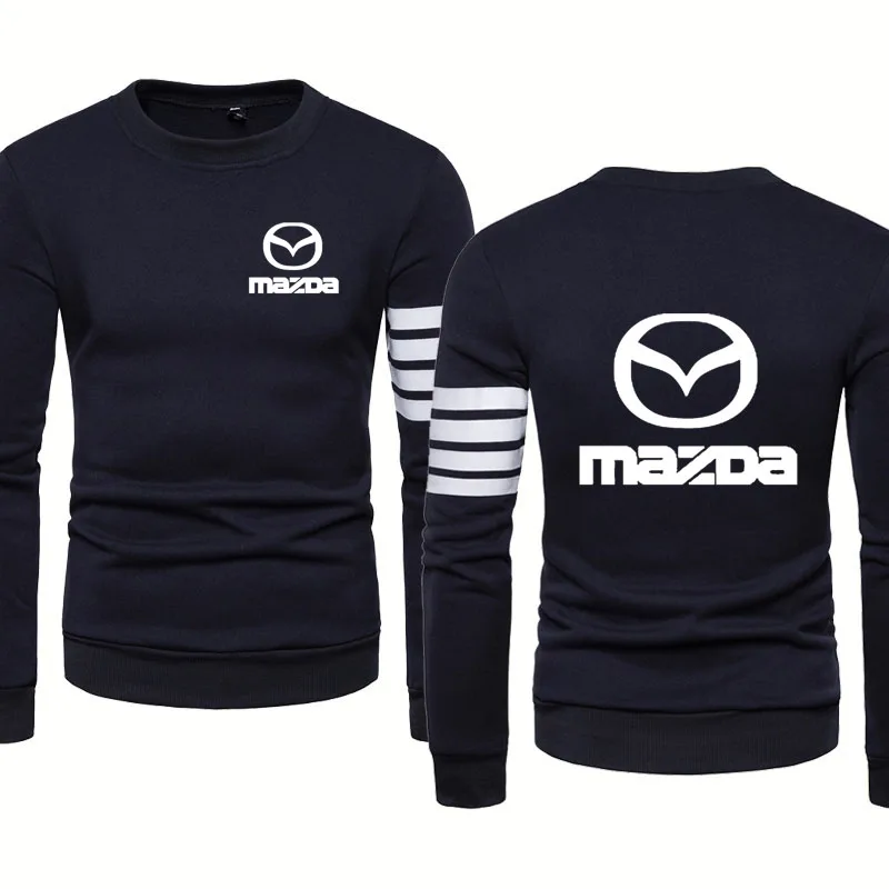 

Spring Autumn Fashion New Men's hoodie Mazda Car Logo Printing Casual Splicing Cotton Sweatshirt High Quality Men's pullover