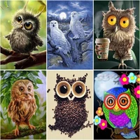 gatyztory frame paint by number owl animal drawing on canvas handpainted painting art gift pictures by numbers kits home decor