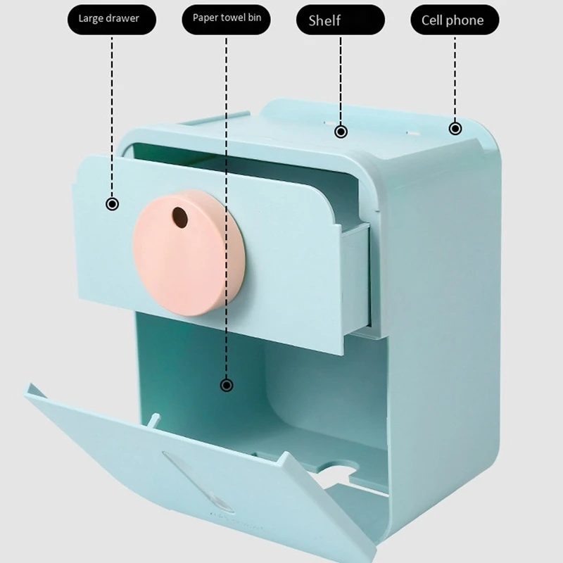 

Toilet Paper Holders Wall-Mounted Drawer Roll Holder Napkin Holder Drawer Box for Toilet Paper Rack