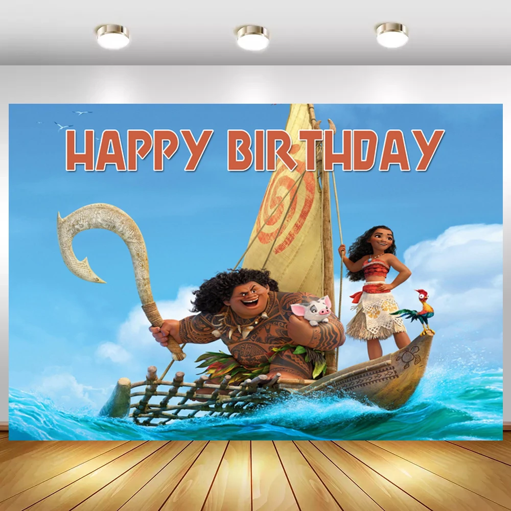 

Brave Girl Princess Sailboat Surfing At Sea Birthday Party Backdrop Cake Table Banner Decor Cartoon Theme Photo Background Vinyl
