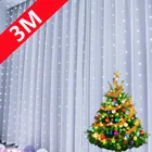 Светодиодный венок с дистанционным управлением для Рождественского украшения, занавеска с USB для свадьбы, 3 м лампа для отпуска, искусственная кожа