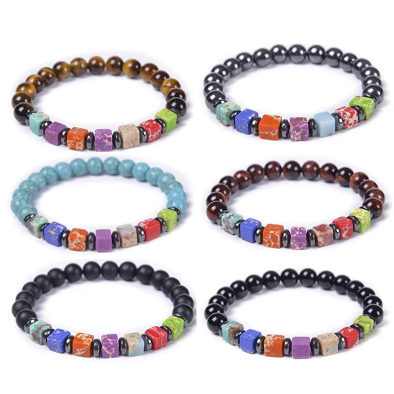 

Natural Stone Beaded Strands Yoga Sports Energy Healing Charm Bracelets For Women Men Lover Handmade Fashion Jewelry