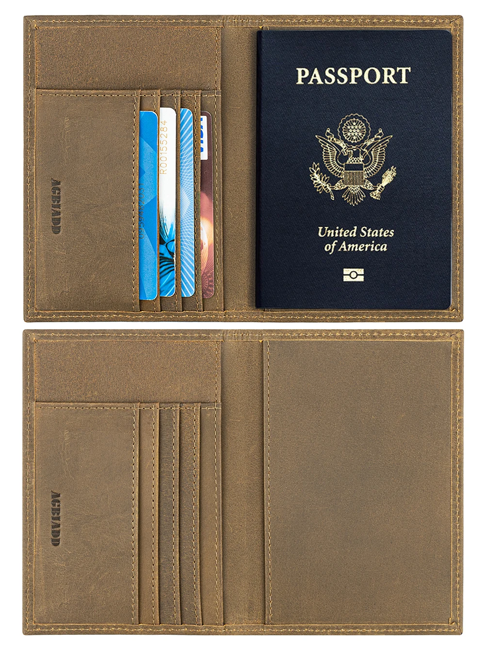 Чехол кошелек из натуральной кожи с rfid блокировкой для загранпаспорта и