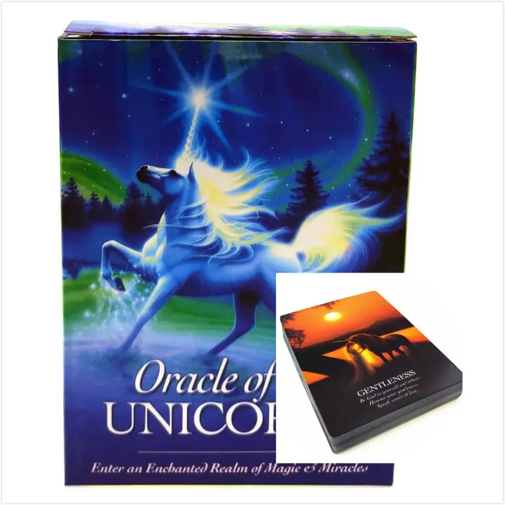 Полные английские единороги Oracle карты Deck Divination Mystic fate настольная игра для женщин