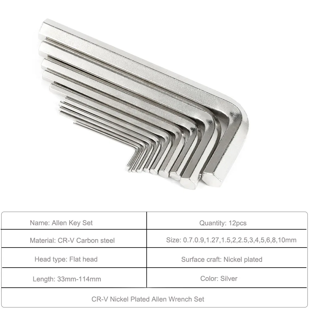 12 шт./компл. шестигранный ключ 0 7 мм-10 мм S2 высокопрочный винтовой CRV