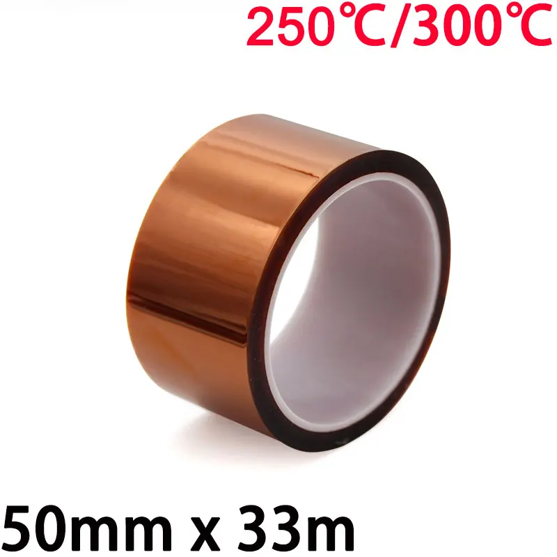 

50mm x 33m 3D Printer Parts High Temperature Resistant Heat BGA Kapton Polyimide Insulating Thermal Insulation Adhesive Tape