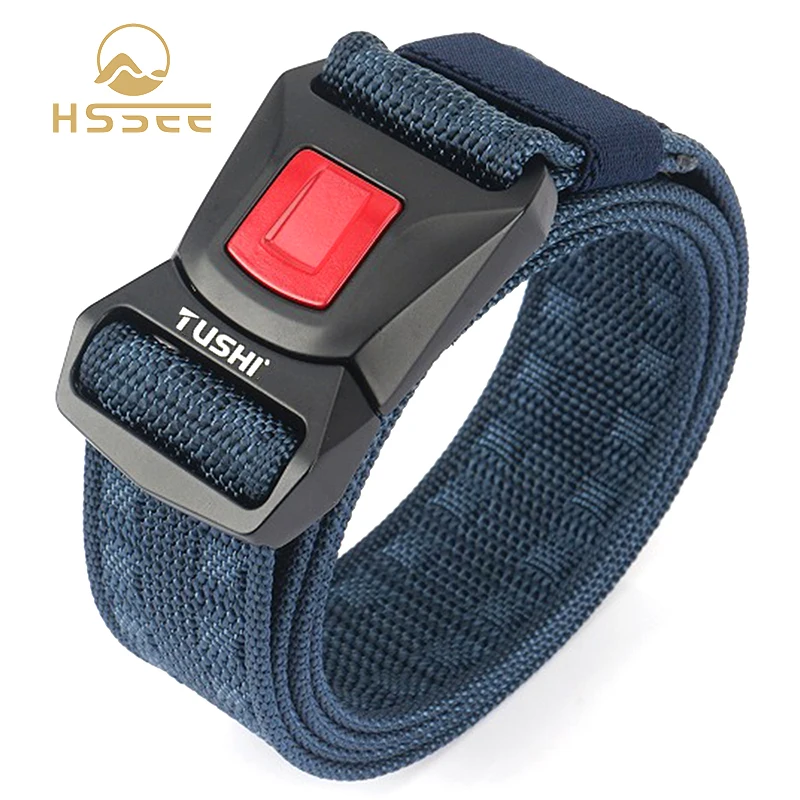 Ремень тактический Мужской матовый черный 1200D с металлической пряжкой