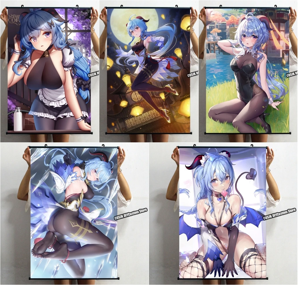 Постер геншин ударт ганью из аниме холст с принтом Настенный Рулон прокрутки