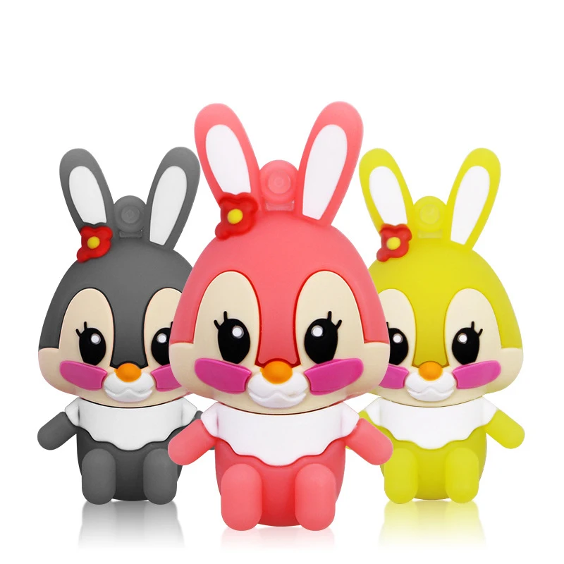 Cartoon Pendrive 128GB USB Flash Drive 64GB 32GB 16GB Cle 2.0 Cute Gray Pink model rabbit Pen Memory Stick | Компьютеры и офис