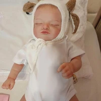 49cm reborn girl doll full body vinyl silicone soft sleeping 3d skin tone with veins rooted eyelashes collectible art doll gift