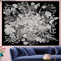nordic style flower tropical plants tapestry plantain retro macrame vintage retro polyester mandalas wall hanging home decor
