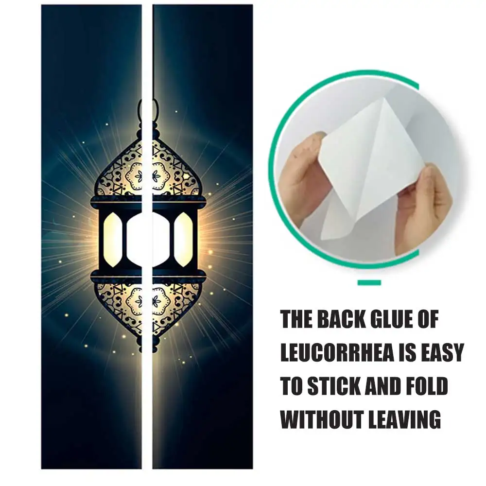 

Light In The Dark Religion Lantern Arabic Style Creative Doors Home Stickers For Bedroom Parlor Corridor Door Decoration