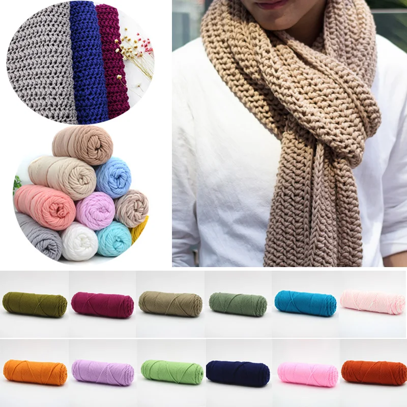 100 г сверхтолстая Пряжа хлопок Уход за кожей ручное вязание шарф пальто свитер