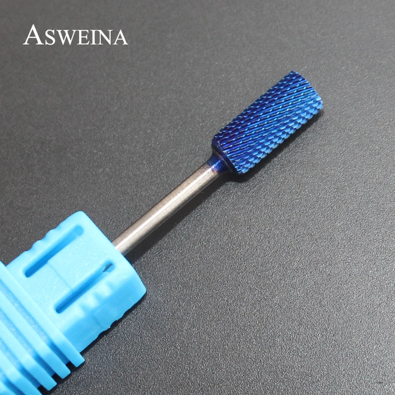 Asweina 1 шт. синий нано покрытие сверло резак для ногтей фрезерные карбидные