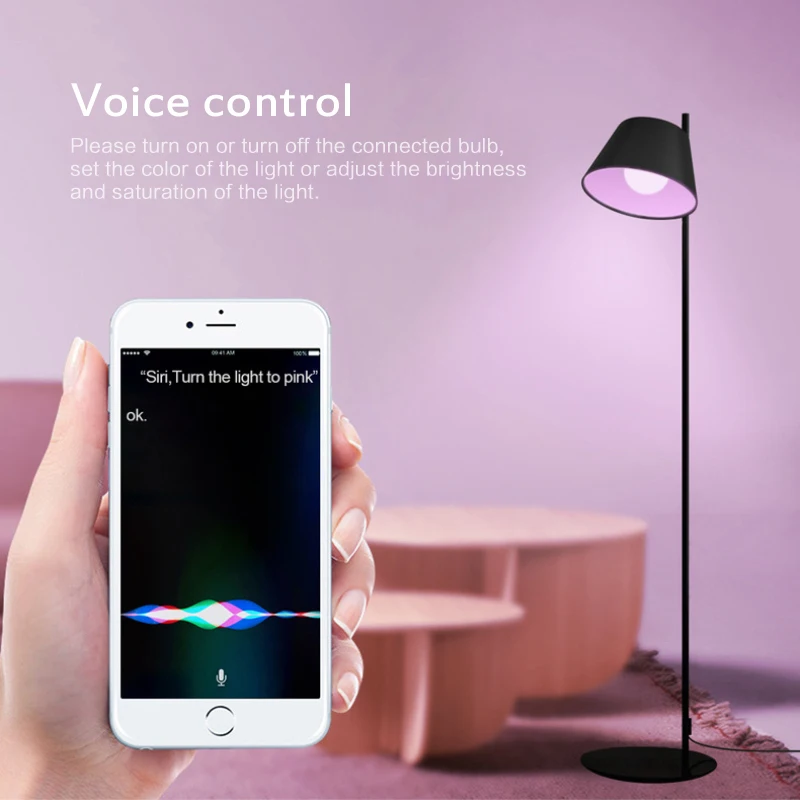 

New WiFi Smart Bulb 6500K 8W Smart Home RGB Dimmer Bulb Light Voice Control Dimmable Modules For APP Remote Control Apple Home