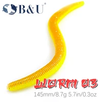 bu worm lure add salt screw thread soft bait grub fishing maggots 14 5cm 8 7g long cast artificial worm baits silicone fishing