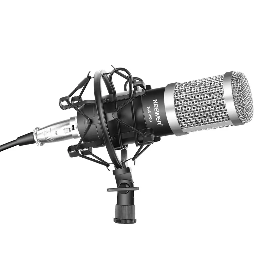 

Neewer NW-800 Pro Cardioid Studio Condenser Microphone Set with Shock Mount,Ball-type Anti-wind Foam Cap,Audio Cable for YouTube