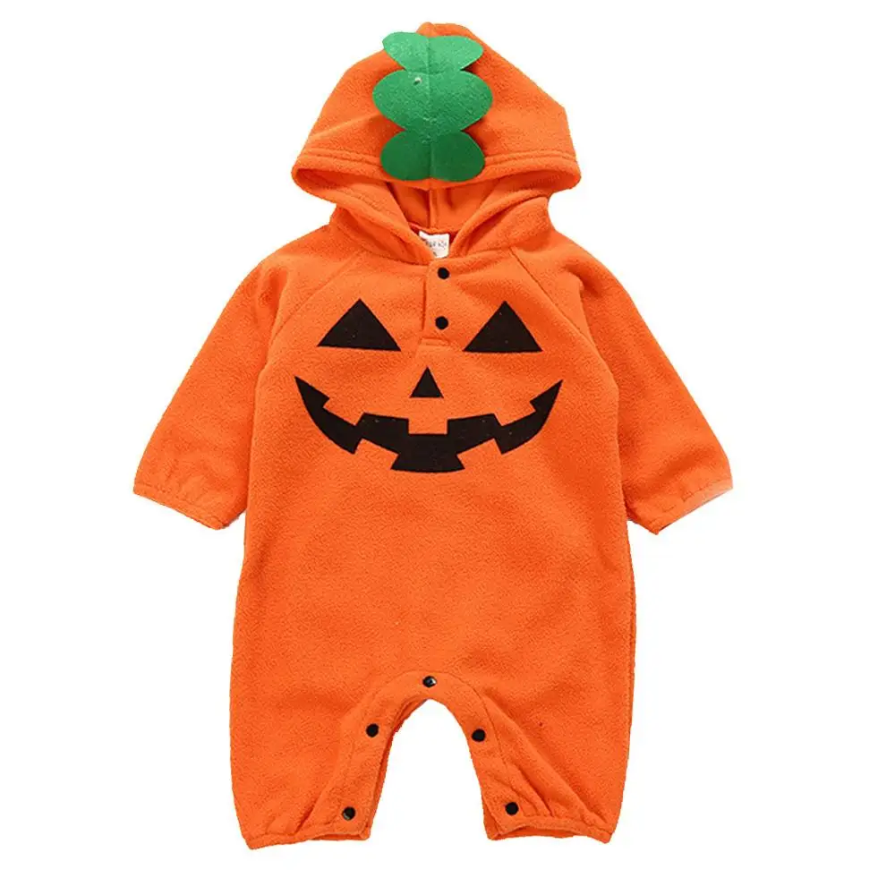 Милая зимняя одежда для новорожденных девочек с принтом на Хэллоуин Забавный