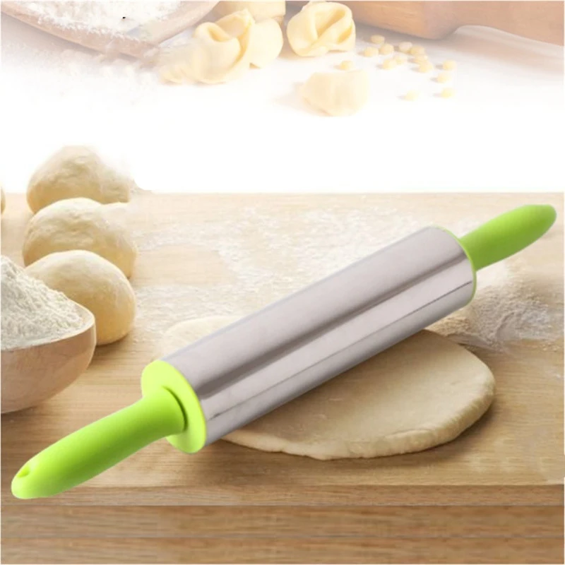 

KitchenAce 1pc Stainless Steel Rolling Pin For Dough Dumpling Noodle Pizza Nonstick Bakery Pastery Gagets&Tools Baking Accessory