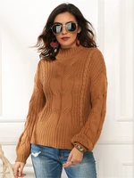 2020 rushed real cotton sale new free shipping 2021 fluorescent color long sleeved cable knit sweater loose