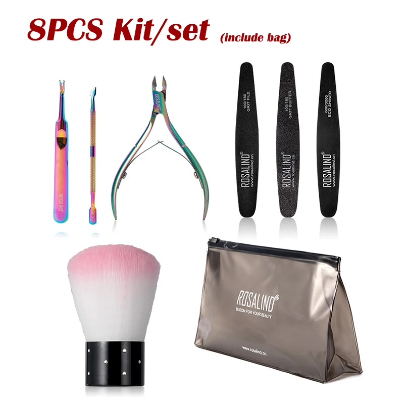 Набор инструментов для маникюра ROSALIND гель лака пилка кисточка наращивания