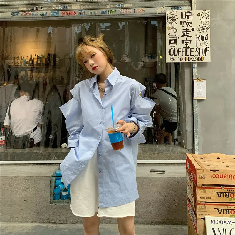 

OL Loch Alle Spiel Frauen Blusen Kurze Minimalistischen Volle Hlsen Beilufige Dame Lose Sonnencreme Stilvolle Sommer Shirts