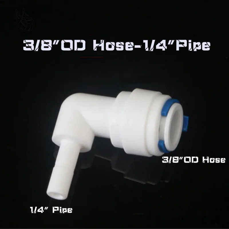 RO пластиковая трубка для воды фитинг колено 1/4 дюйма 3/8 соединение шланга к трубе