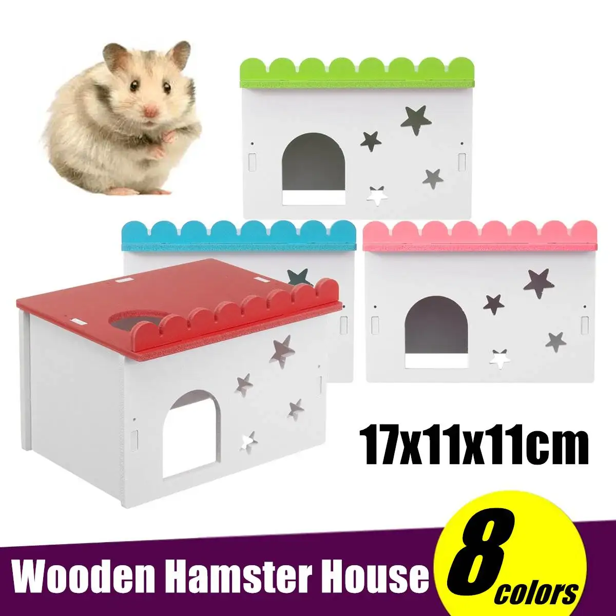 Новый деревянный дом хомяка маленькие животные плоский Топ крысиная каюта