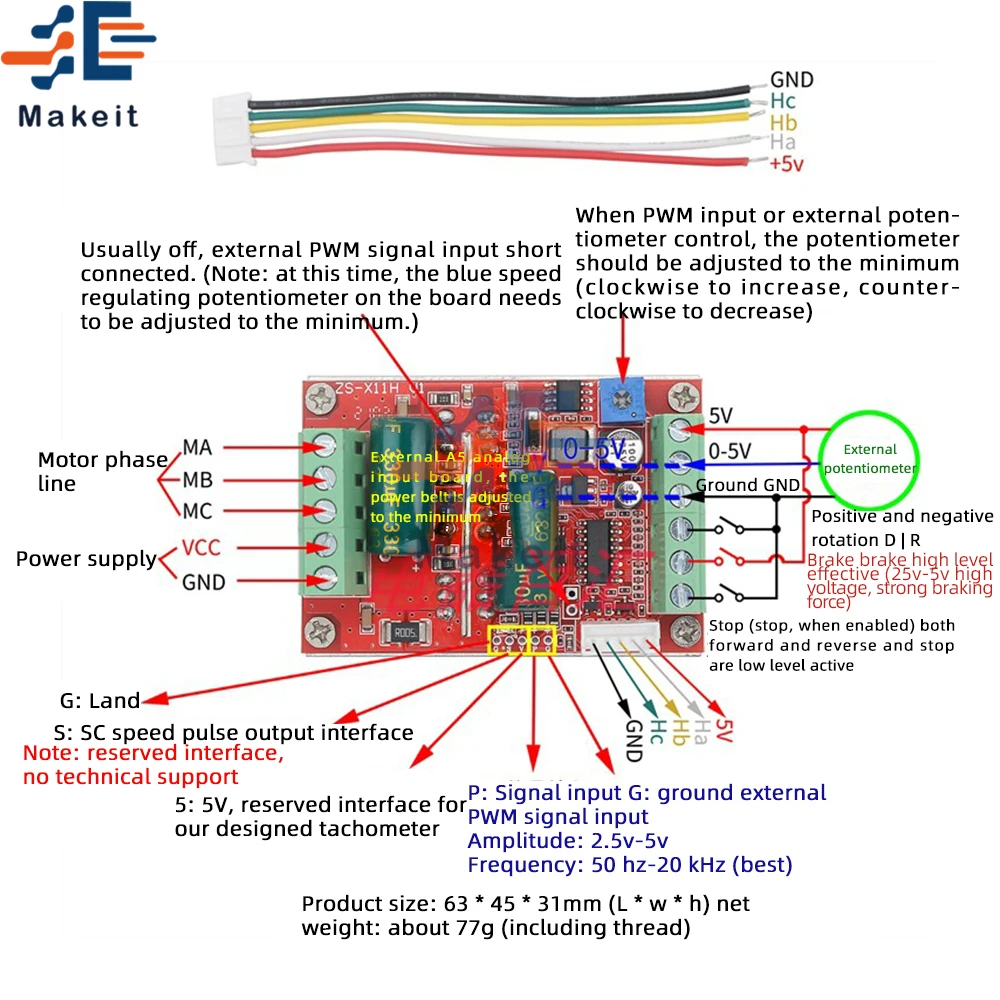 Трехфазный бесщеточный двигатель постоянного тока BLDC устройство управления ШИМ