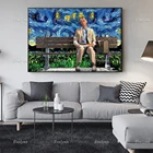 Плакат Ван Гога Звездная ночь, плакат Forrest Gump, домашний декор, настенные художественные принты, домашний декор, холст, плавающая рамка