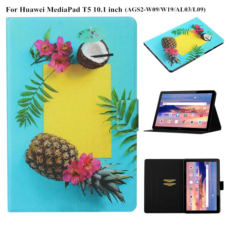 Ультратонкий кожаный чехол для Huawei MediaPad T5 Tablet Funda с подставкой Media Pad 10 1 откидной