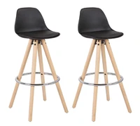 bar stools two high leg wedge shaped solid beech legs outer iron ring fixed polypropylene stool surface leisure coffee chair hwc
